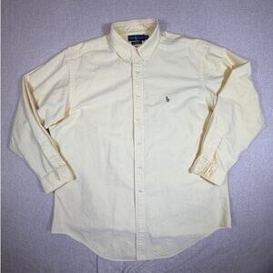 Ralph Lauren Men 17 34/35 Yellow Yarmouth Oxford Long Sleeve Preppy Oxford Shirt